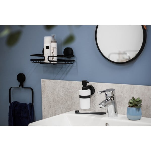 Czarno-biały ścienny dozownik do mydła Wenko Static-Loc® Plus-image-1