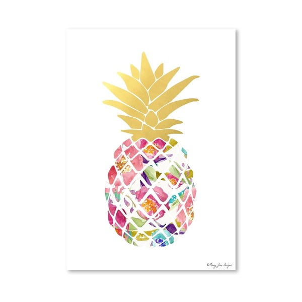 Plakat Watercolor Floral Pineapple