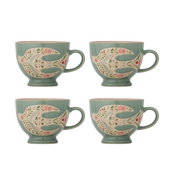 Zielone kubki ceramiczne zestaw 4 szt. 400 ml Rosalynde – Bloomingville