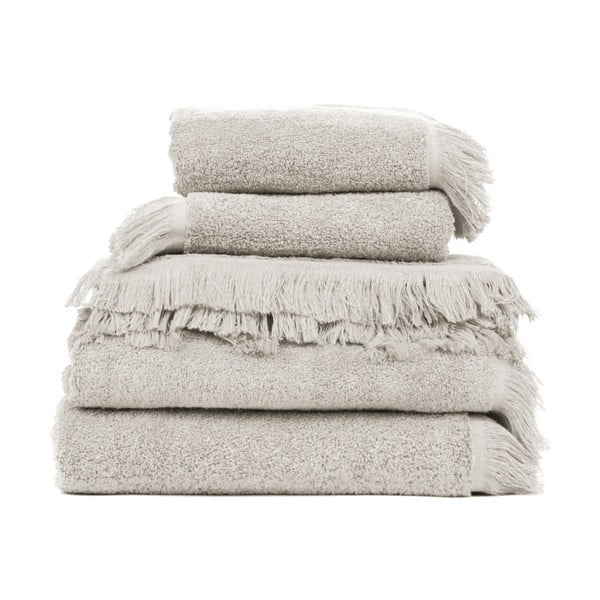 Zestaw 6 szarych ręczników z czystej bawełny Casa Di Bassi Compacto