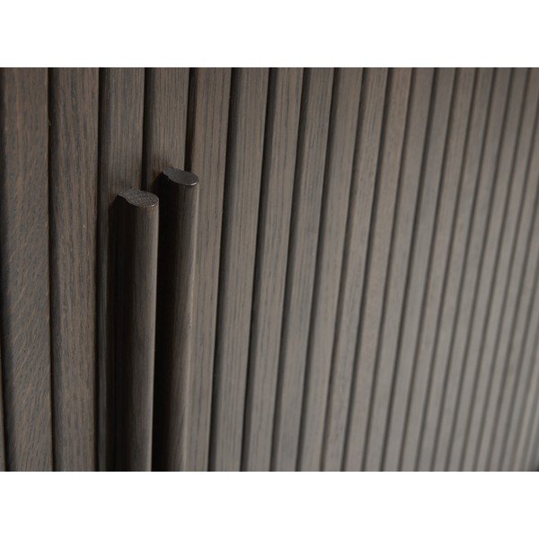 Komoda z ceramicznym blatem z drzwiami przesuwnymi w ciemnym naturalnym kolorze 165x76x45 cm Enna – Unique Furniture-image-3