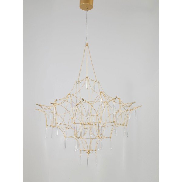 Metalowa lampa wisząca LED w kolorze złota ø 80 cm Goro – Nova Luce-image-4