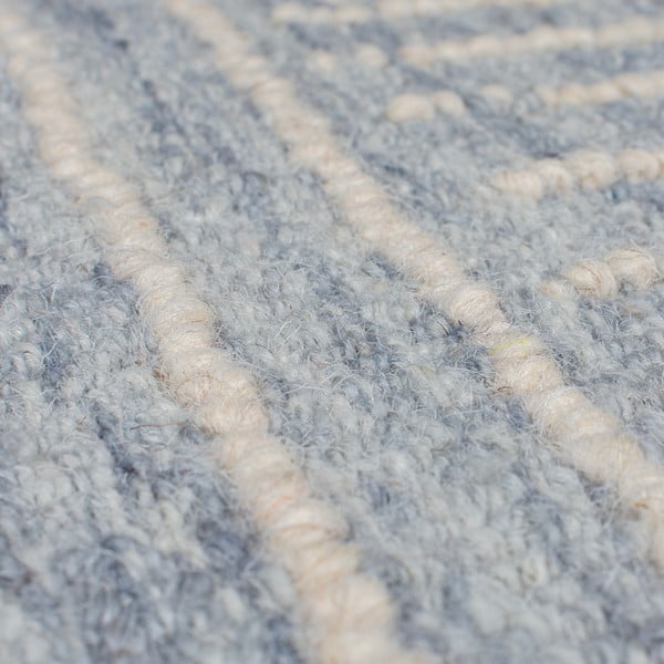 Jasnoniebieski wełniany dywan tkany ręcznie 80x150 cm Memphis Wool – Flair Rugs-image-3