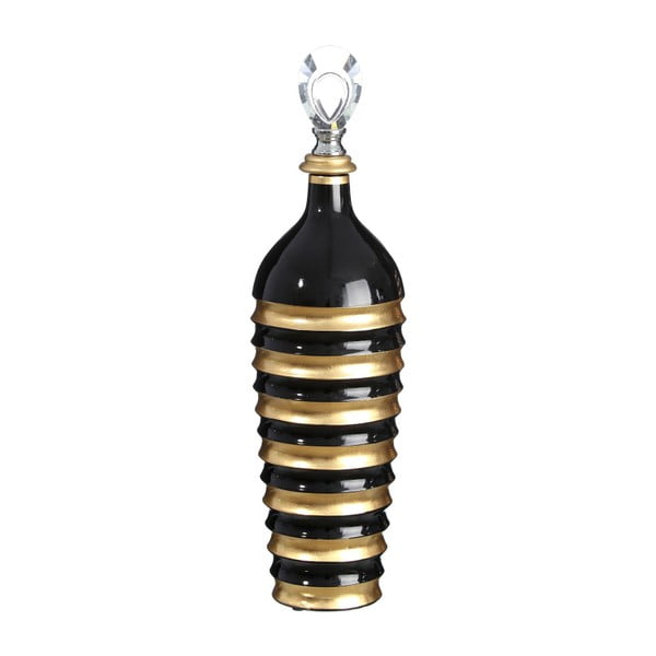 Czarno-złota dekoracyjna butelka ceramiczna Ixia Ilona