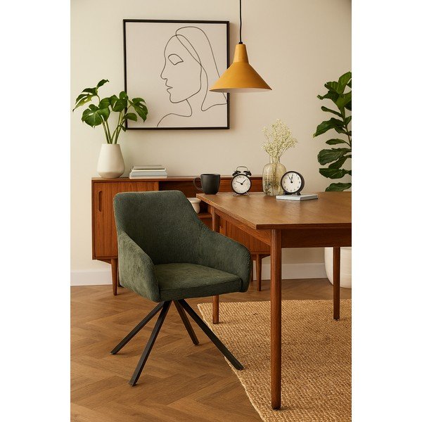 Zielony tapicerowany fotel jadalniany Lunio – Bonami Essentials-image-1