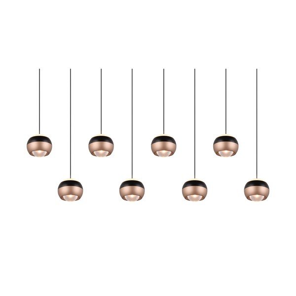 Lampa wisząca LED w czarno-miedzianym kolorze z metalowym kloszem Orbit – Trio Select-image-2