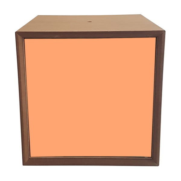 Półka modułowa z pomarańczowymi drzwiami Ragaba PIXEL, 40 x 40 cm
