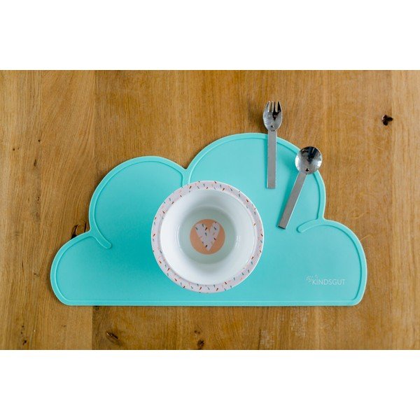 Turkusowa silikonowa mata stołowa Kindsgut Cloud, 49x27 cm-image-1