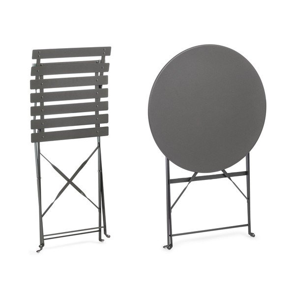 Antracytowy stalowy zestaw mebli ogrodowych dla 2 osób Austin – Bizzotto-image-3