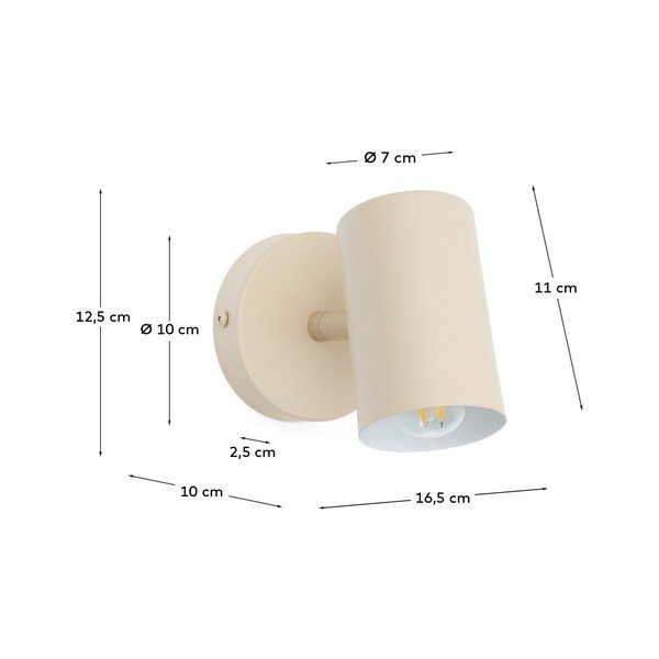 Beżowy metalowy kinkiet Manie – Kave Home-image-4