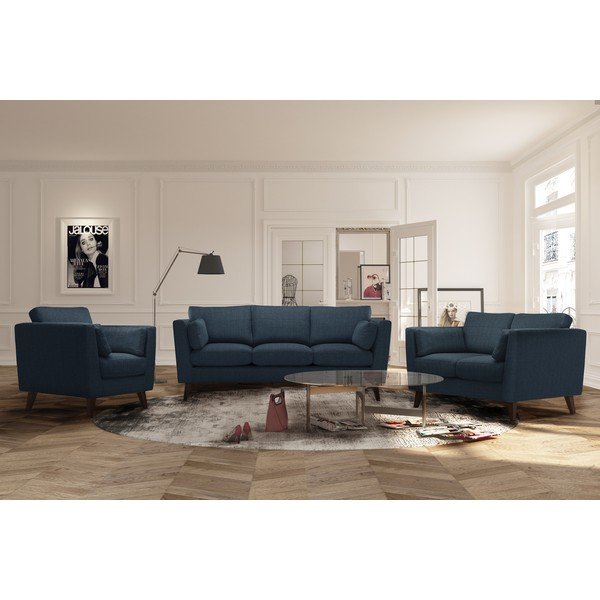 Niebieska sofa Jalouse Maison Elisa, 207 cm-image-1