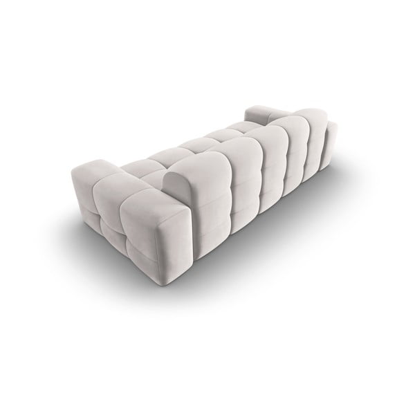Jasnoszara aksamitna sofa 222 cm Kendal – Micadoni Home-image-4