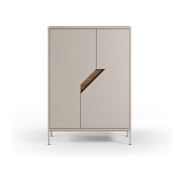 Kremowo-naturalna komoda w dekorze dębu 85x120x40 cm Lilou – Marckeric