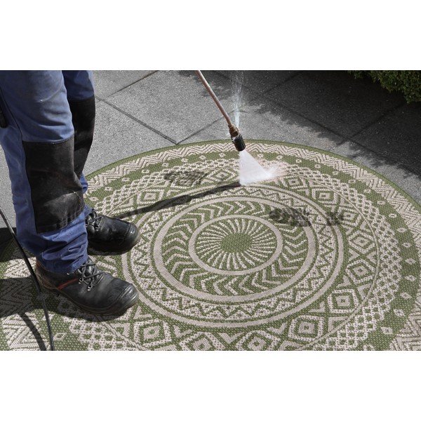 Zielono-beżowy dywan odpowiedni na zewnątrz Ragami Round, ø 120 cm-image-3