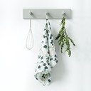 Biało-zielona lniana ściereczka Linen Tales Eucalyptus, 65x45 cm