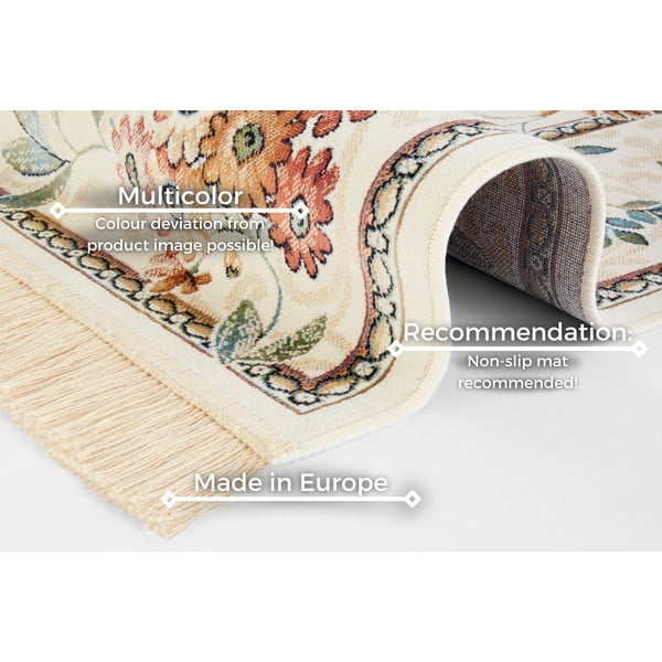 Kremowy dywan z wiskozy 195x300 cm Oriental Flowers – Nouristan-image-4