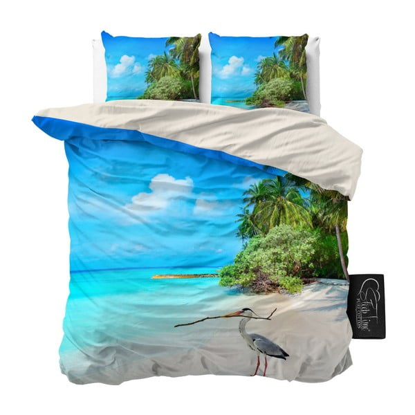 Pościel z mikroperkalu Sleeptime Beach Heron, 240x220 cm