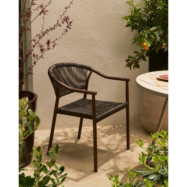 Brązowe rattanowe krzesło ogrodowe Livadia – Kave Home-image-1