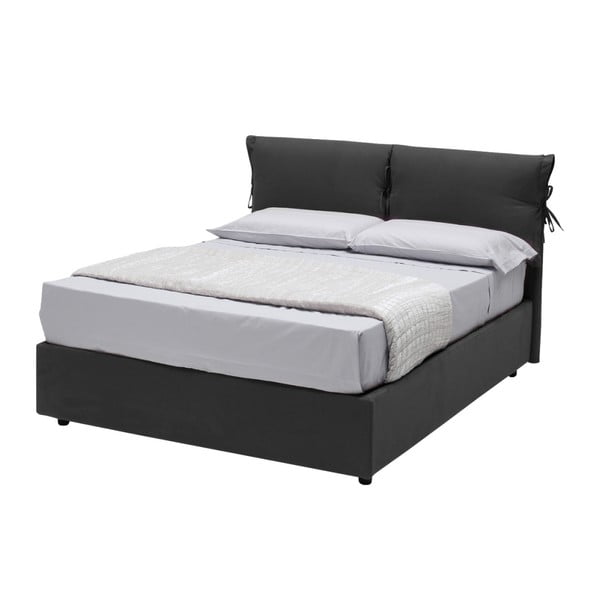 Szare łóżko jednoosobowe ze schowkiem 13Casa Iris, 120x190 cm