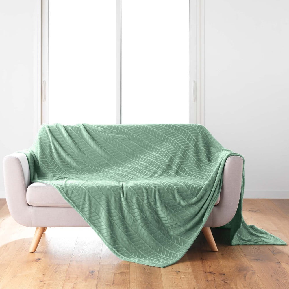Jasnozielona narzuta z mikfroflaneli 180x220 cm Arya – douceur d'intérieur