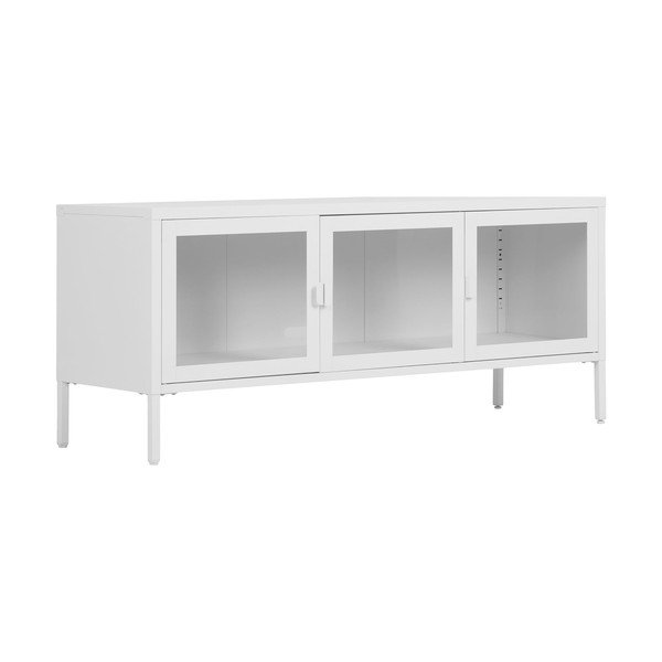 Biała metalowa szafka pod TV 130x55 cm Brisbane – House Nordic-image-1