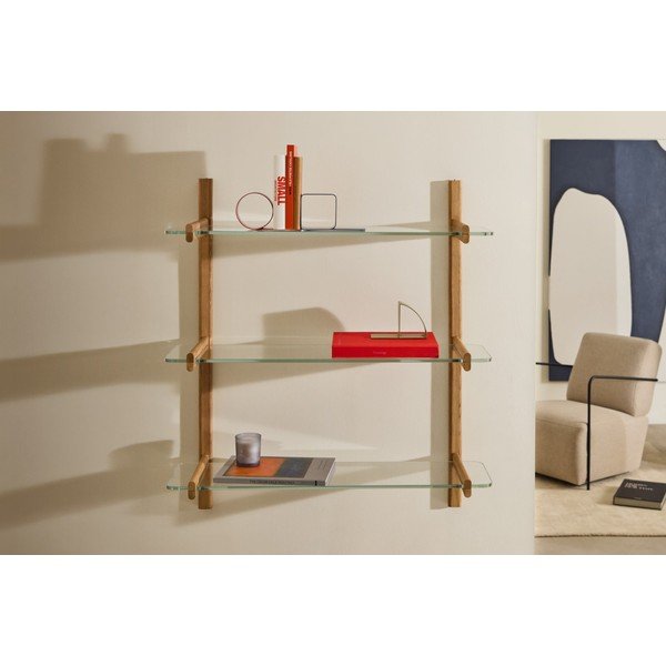 Szklany komponent – półka 3 szt. 90x1 cm Sitra – Kave Home-image-1