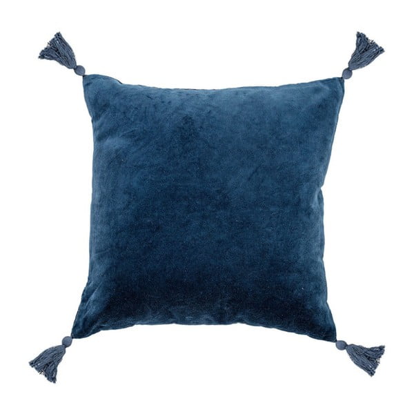 Granatowa poduszka bawełniana Bloomingville Cushion Nero, 45x45 cm