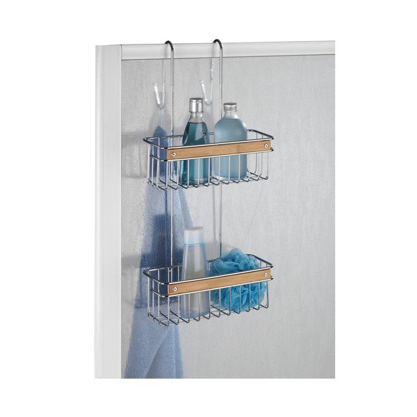 Dwupoziomowa nierdzewna półka prysznicowa Wenko Zerbo-image-2