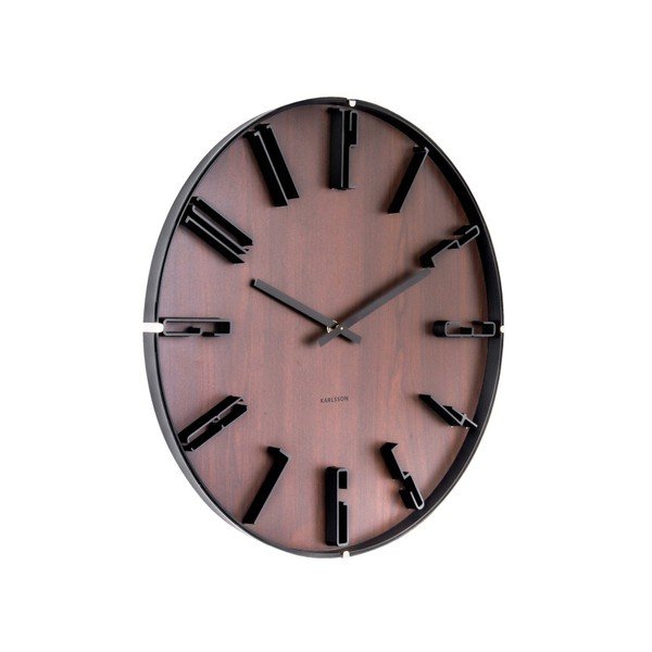 Brązowy zegar ścienny Karlsson Sentient, ⌀ 40 cm-image-1