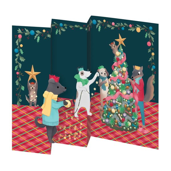 Kartki zestaw 5 szt. ze świątecznym motywem Animal Crackers  – Roger la Borde