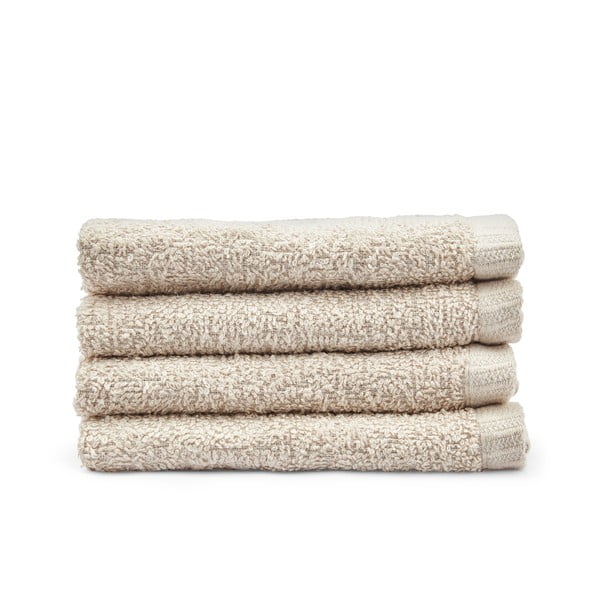 Beżowe bawełniane ręczniki szybkoschnące zestaw 4 szt. 30x30 cm Quick Dry – Catherine Lansfield