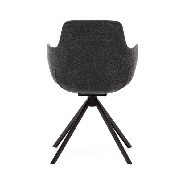 Ciemnoszare tapicerowane fotele jadalniane zestaw z podłokietnikami 2 szt. Tissiana – Kave Home-image-3