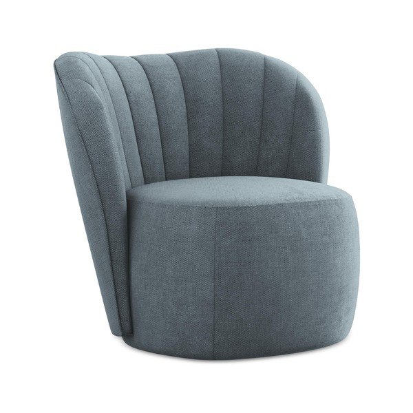 Niebieski fotel z tkaniny szenilowej Keloa – Makamii