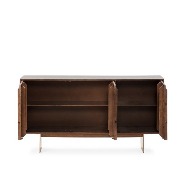 Brązowa komoda z litego drewna mango 145x76x40 cm Trisha – MOME-image-3