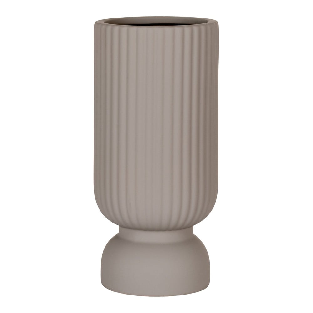 Jasnoszary kamionkowy wazon (wysokość 25,5 cm) Greco – House Nordic