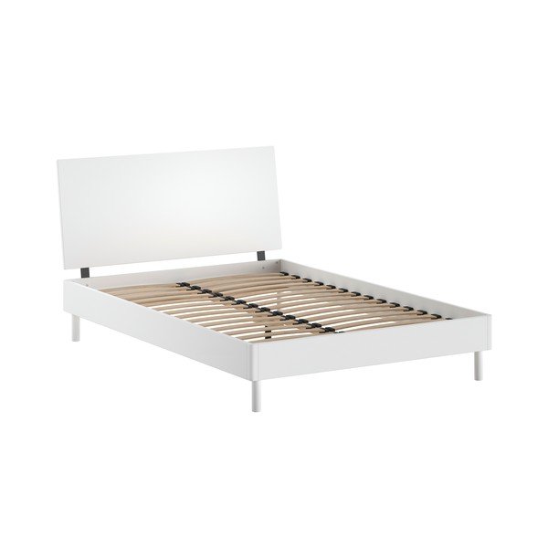Białe łóżko dwuosobowe z litego drewna bukowego ze stelażem 140x200 cm Forrest – Vipack