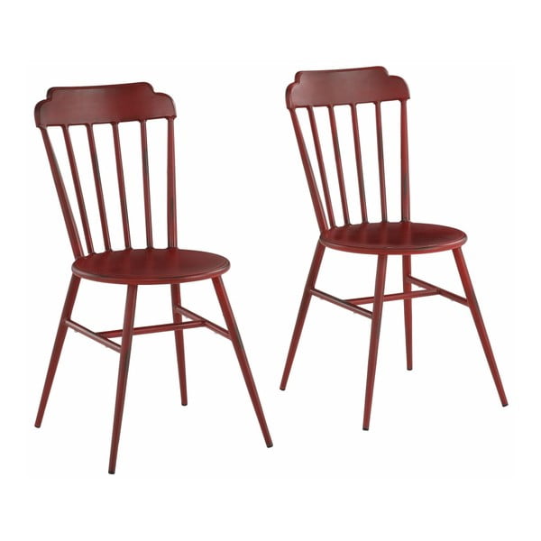 Zestaw 2 czerwonych krzeseł bukowych Støraa Toledo