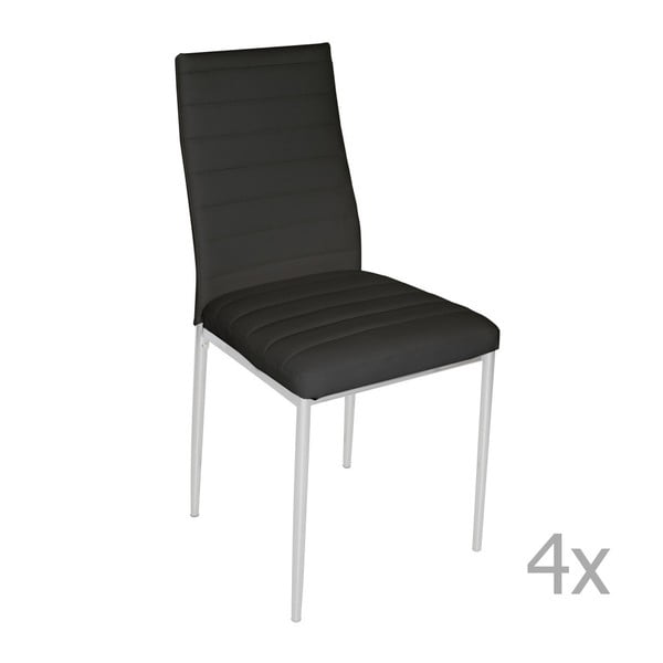 Zestaw 4 czarnych krzeseł 13Casa Rederi