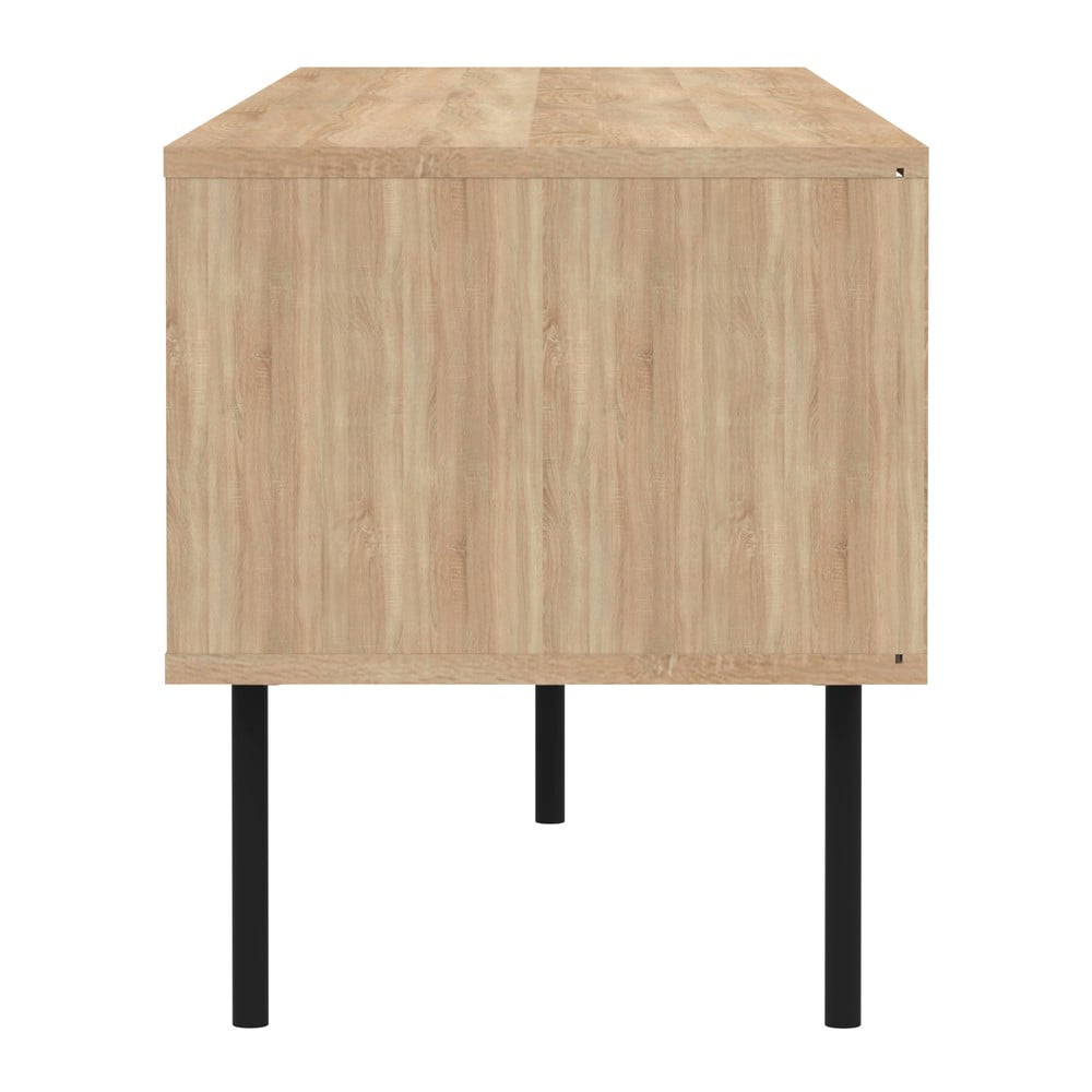 Czarna szafka pod TV w dekorze dębu 165x40 cm Ampère – TemaHome (zdjęcie 8)