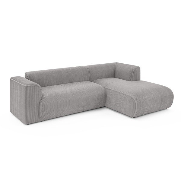 Jasnoszary sztruksowy narożnik (prawostronny/z szezlongiem) Merid  – Ropez-image-2