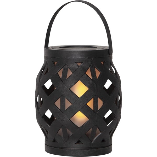 Czarny lampion Star Trading Flame Lantern, wys. 16 cm