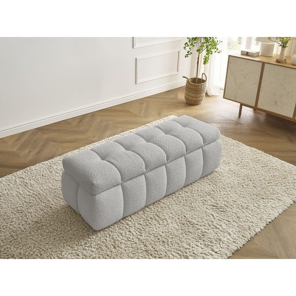 Jasnoszara  ławka z materiału bouclé Mont Blanc – Bobochic Paris-image-3