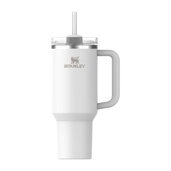 Biały termos ze słomką ze stali nierdzewnej 1,18 l Quencher H2.0 FlowState Tumbler Frost – Stanley-image-4
