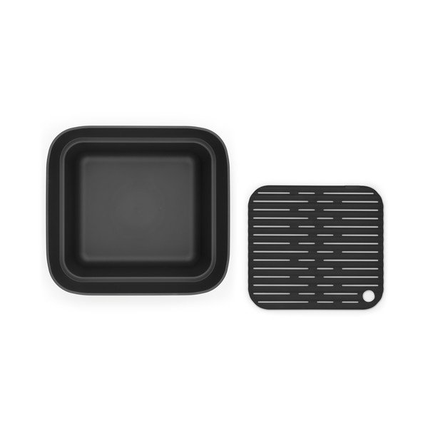 Ciemnoszara plastikowa miska do mycia naczyń z ociekaczem SinkSide – Brabantia-image-3