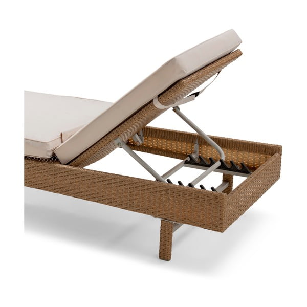 Beżowy leżak ogrodowy ze sztucznego rattanu Bonami Essentials Portugal, dł. 200 cm-image-4
