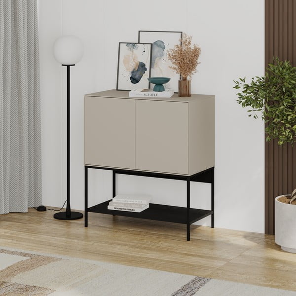 Czarno-kremowa szafka 80x90x40 cm Amira – Marckeric-image-3