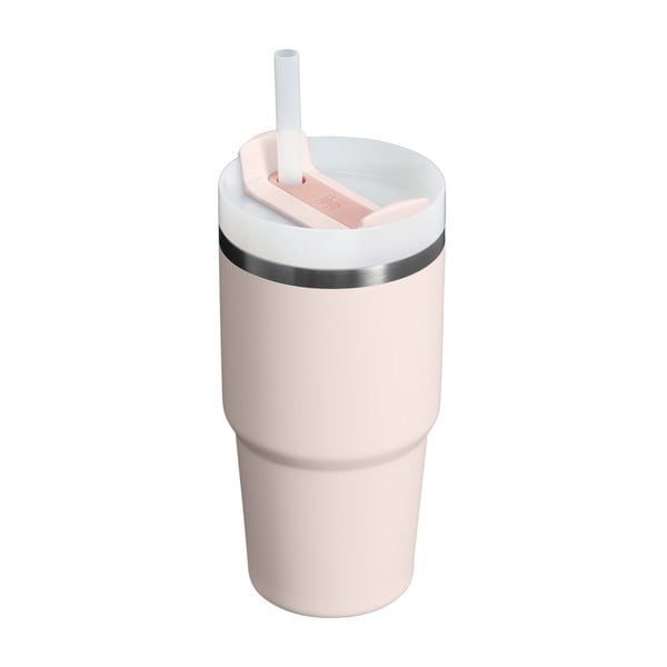 Jasnoróżowy termos ze słomką ze stali nierdzewnej 600 ml Quencher H2.0 FlowState Tumbler Rose Quartz – Stanley-image-1