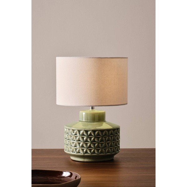 Szara/beżowa lampa stołowa ceramiczna (wysokość 35 cm) Monica – Jotex-image-2