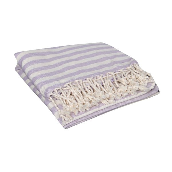 Jasnofioletowy ręcznik hammam Akasya Lilac, 90x190 cm