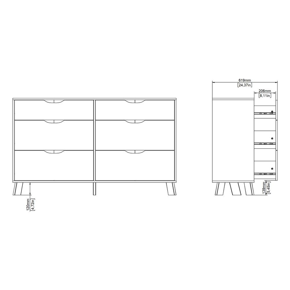 Biało-naturalna komoda w dekorze dębu 156x92x40 cm Ikast – Tvilum (zdjęcie 5)